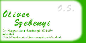 oliver szebenyi business card